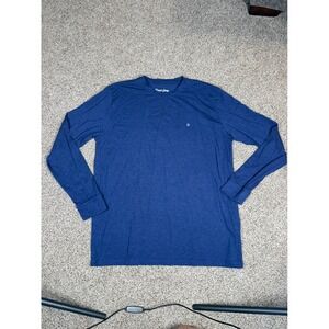 Duck Camp Mens XL Long Sleeve T-Shirt Navy Blue Heather Outdoor Performance Tee
